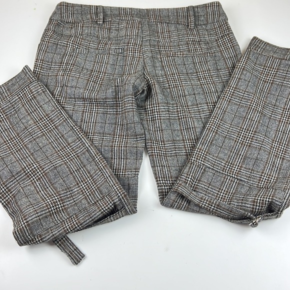 Coco & tashi Brown Plaid Pants with Button Cuffs - Picture 4 of 11